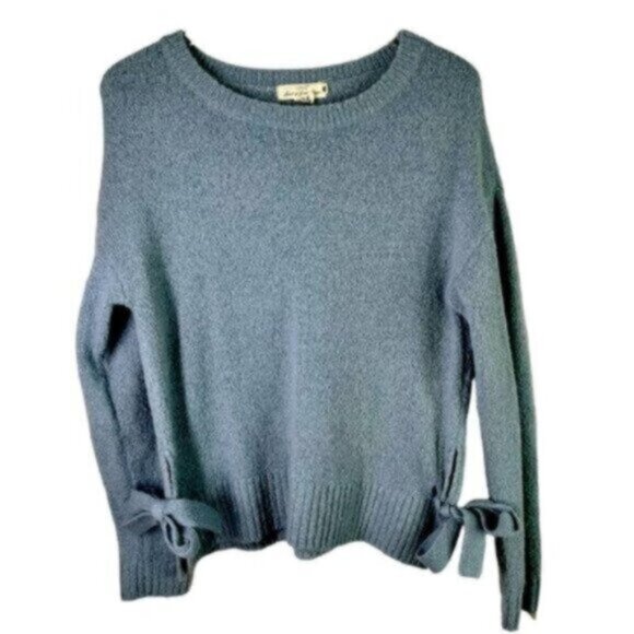 L.O.G.G. By H&M | Powder Blue Crew Neck Tie Bow On Side Knit Sweater Size XS - Picture 1 of 9
